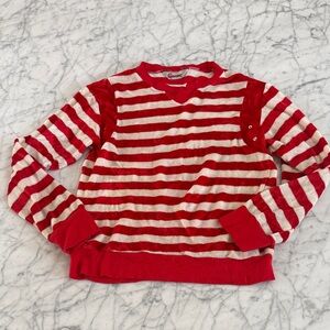 Vintage Velour Sz 8/10 Stripe Pullover Crewneck Sweatshirt Kids